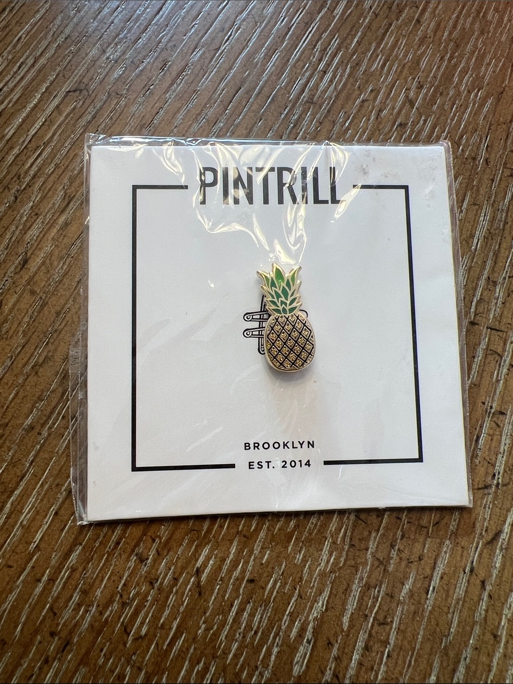 Pintrill Pineapple Enamel Brooch - Green & Gold
